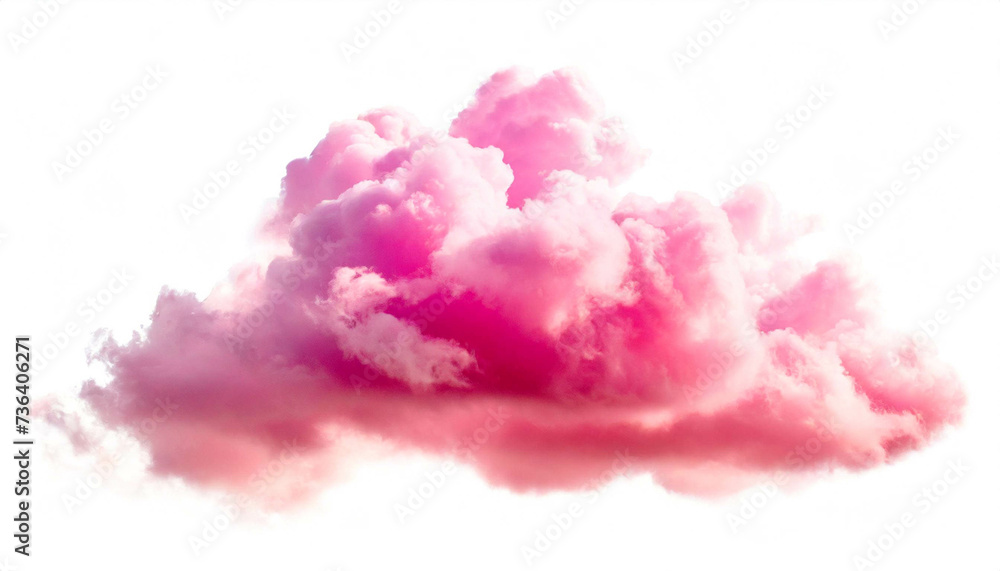 rosa Wolke isoliert auf weißen Hintergrund, Freisteller