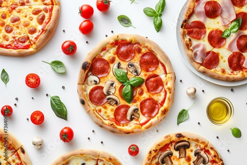 pizza with tomatoes and mushrooms