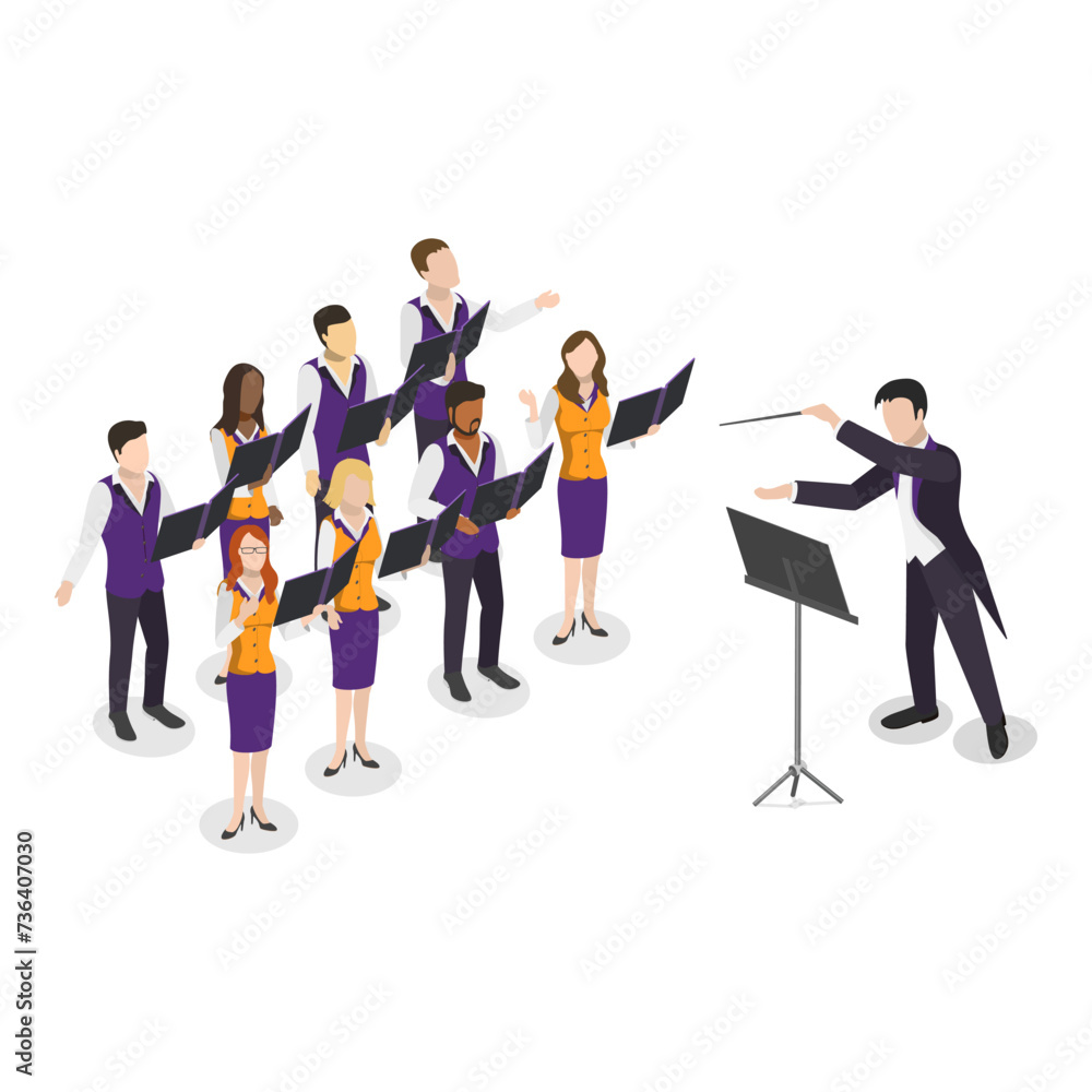 3D Isometric Flat Vector Set of Opera Scenes, Theater and Entertainment. Item 5 3D Isometric Flat Vector Set of Opera Scenes, Theater and Entertainment. Item 5