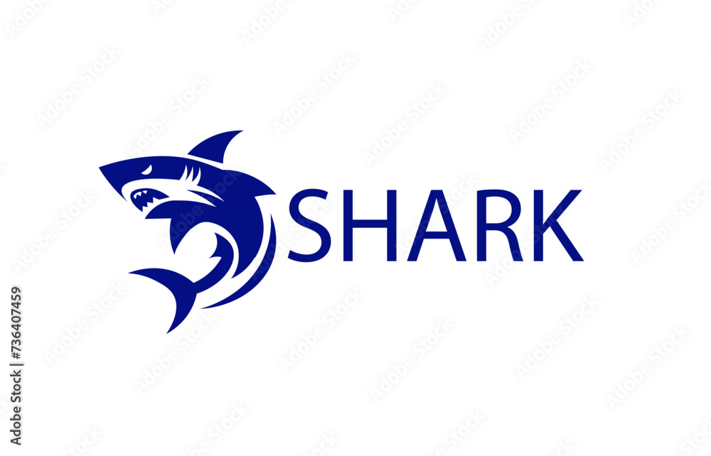 Vector illustration of shark logo with shark lettering Vector illustration of shark logo with shark lettering