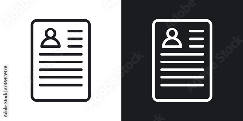 Resume icon designed in a line style on white background.