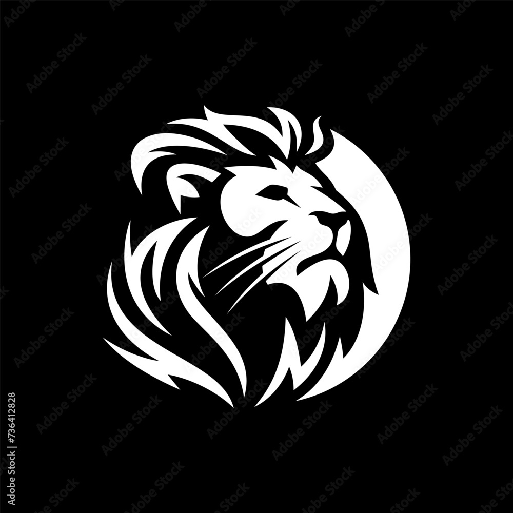 Obraz premium King Lion Head Logo Template, Lion Strong Logo Golden Royal Premium Elegant Design