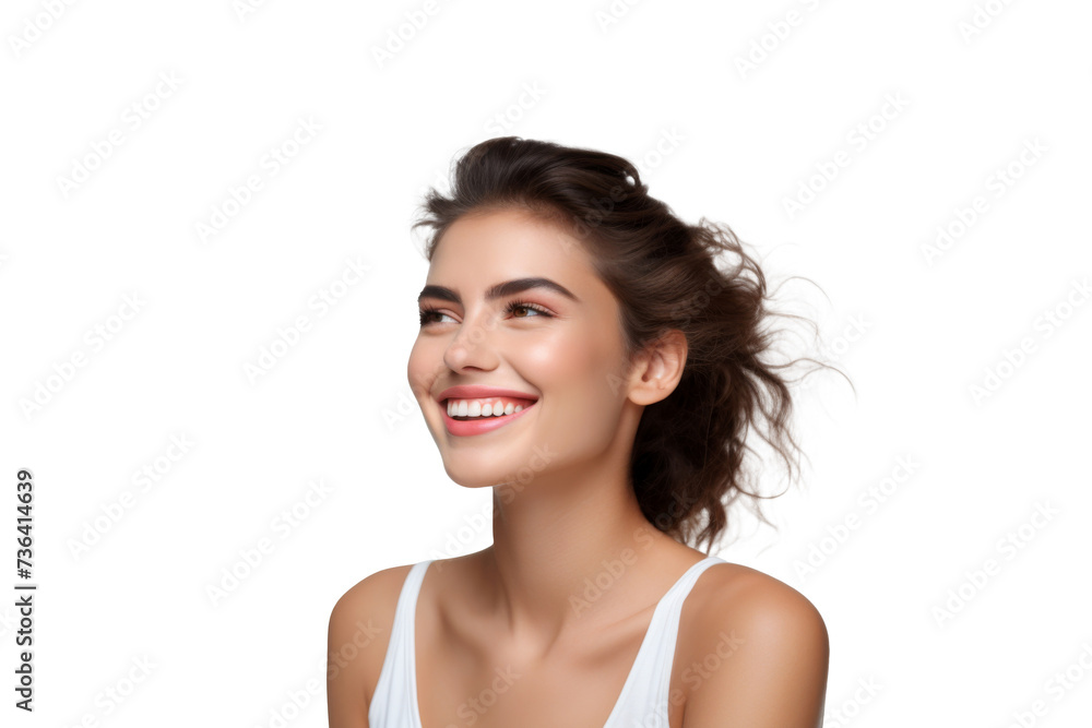 Studio portrait of a beautiful young woman with an attractive smile, isolated on transparent png background. Studio portrait of a beautiful young woman with an attractive smile, isolated on transparent png background.