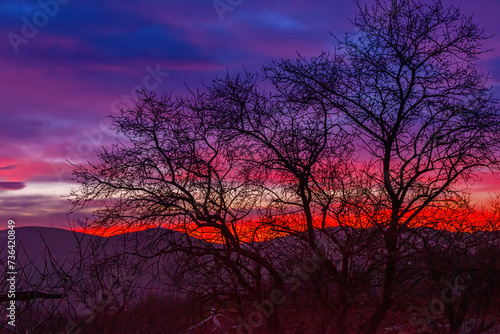 Stunning sky colours on sunrise