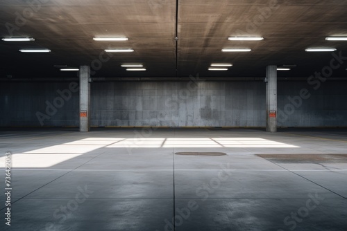 Empty public garage interior