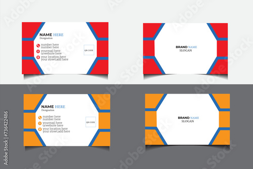 double sided business card template with modern style.