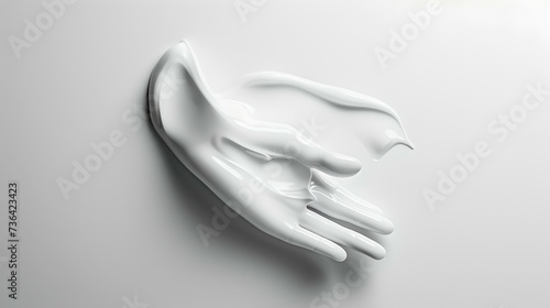 Minimalist white sculpture of intertwined hands. modern art concept. elegant plaster design. perfect for backgrounds and wallpapers. AI photo