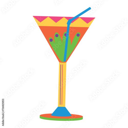 Martini icon Margarita cocktail Alcohol beverage Vector illustration
