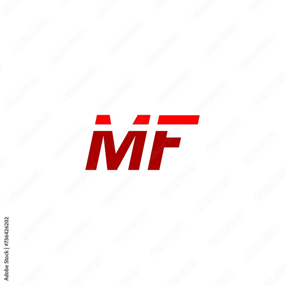 Obraz premium Letter MF logo isolated on white background