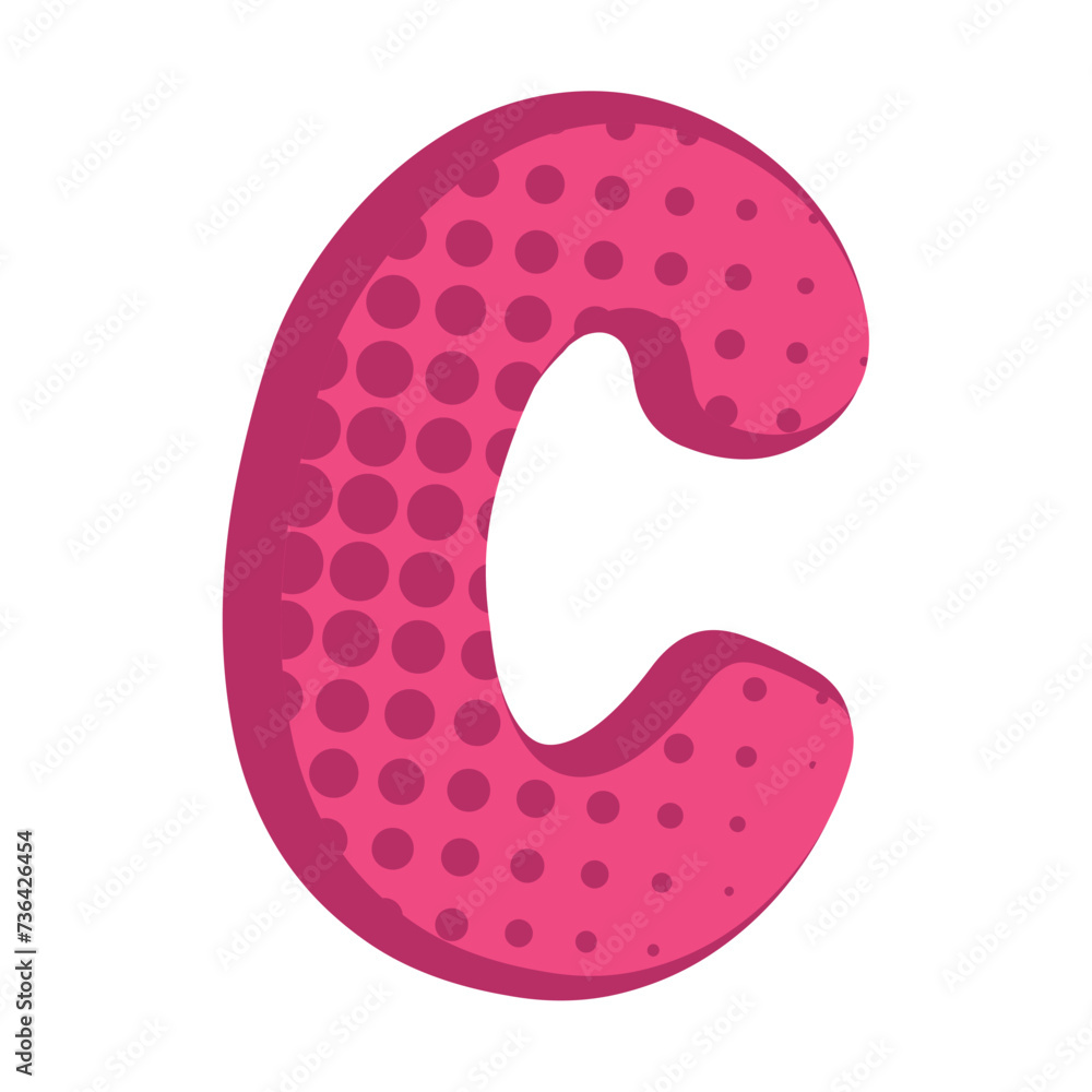 3D decorated alphabet letter Vector illustration