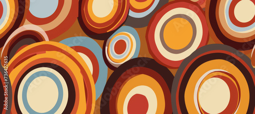 Retro Revival  1960s Abstract Design with Circles and Perforations