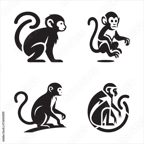 Pristine Silhouette Vector design of a monkey photo