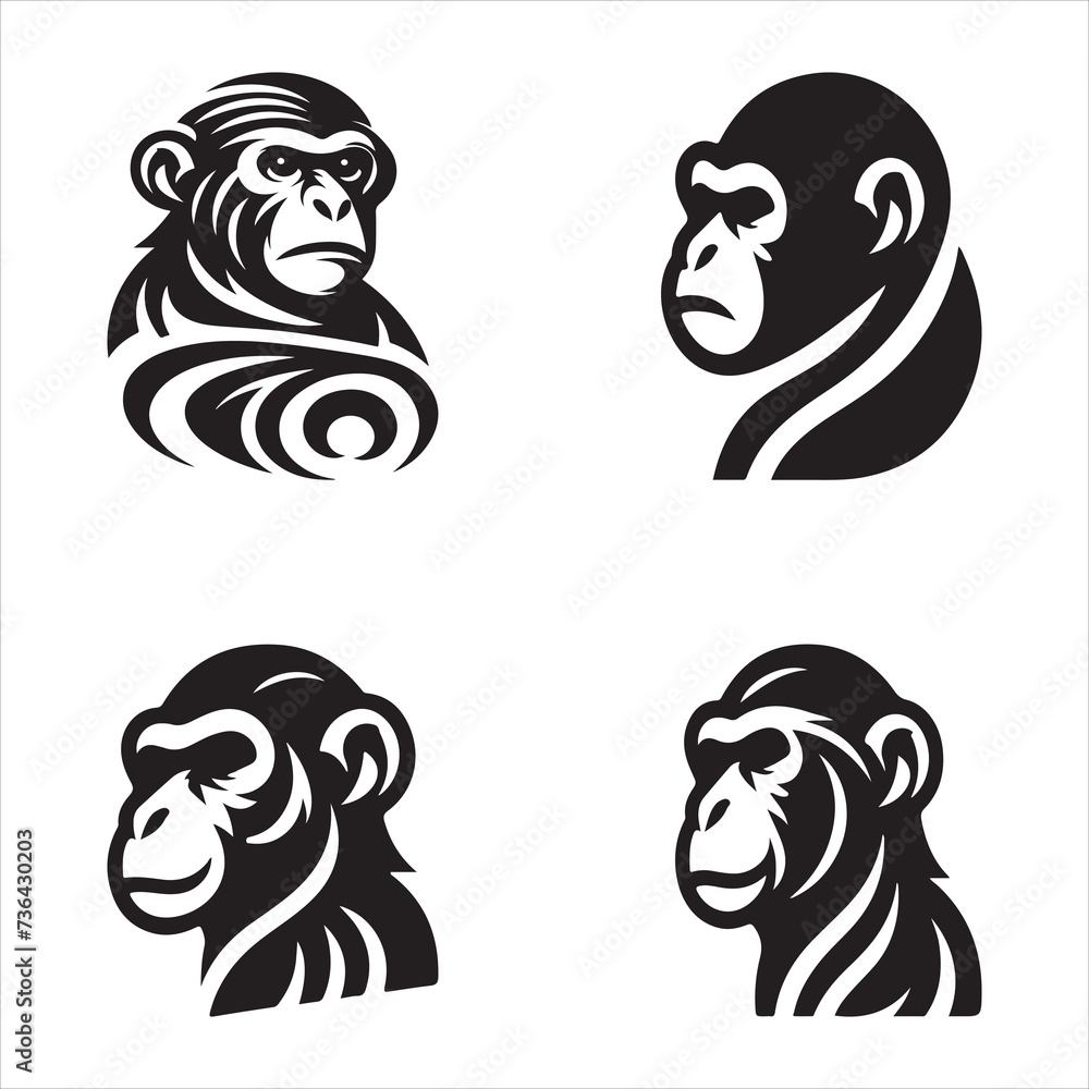 Pristine Silhouette Vector design of a monkey Pristine Silhouette Vector design of a monkey