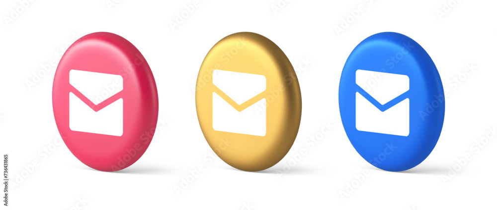 Newsletter inbox chat message button remotely communication digital notification 3d circle icon Newsletter inbox chat message button remotely communication digital notification 3d circle icon