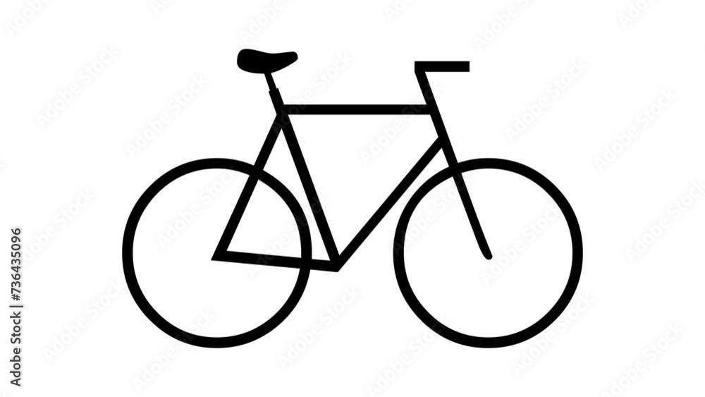 Bicycle sign animation black color in white background