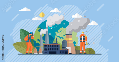Air pollution vector illustration. Natures tears fall as we pollute air, lifeblood our fragile ecosystem The air pollution metaphor is stain, mark shame on canvas environmental ethics