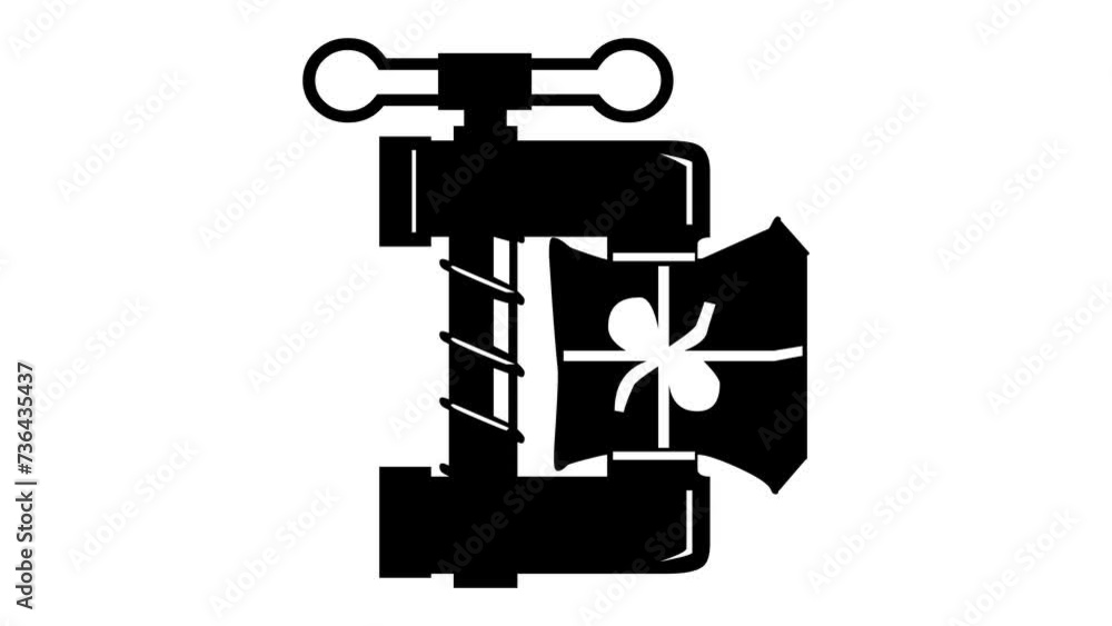 Clamp tool shape icon sign animated black color in white background Clamp tool shape icon sign animated black color in white background