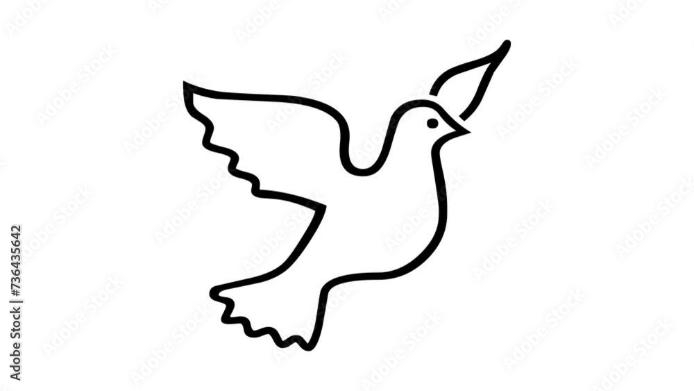 Columbidae shape icon animation black color in white background Columbidae shape icon animation black color in white background