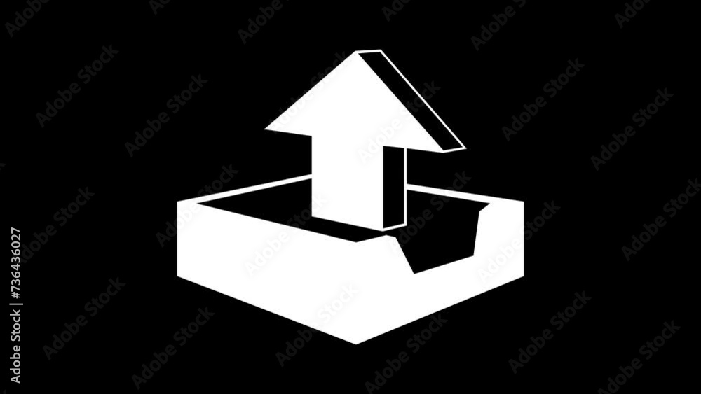 Electronic mail send shape icon animated white color in black background Electronic mail send shape icon animated white color in black background