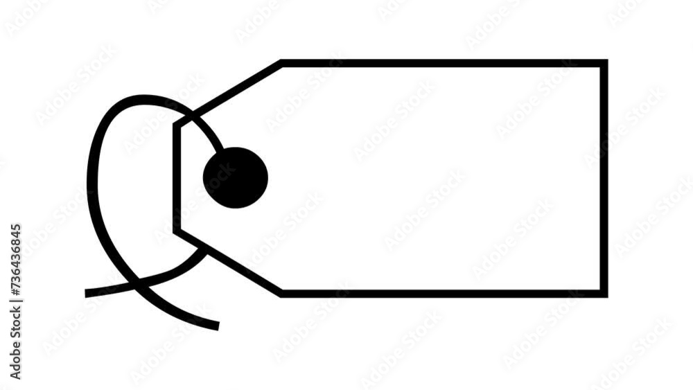 Label shape sign icon animation black color in white background