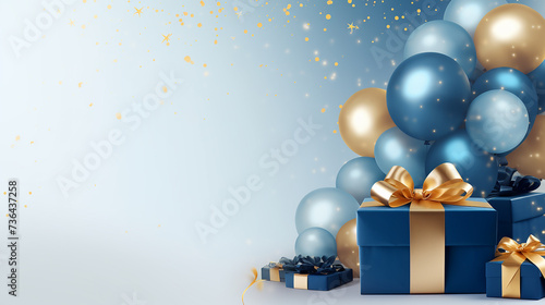 Vector illustration of happy birthday background with balloons and confetti