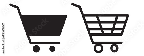Full and empty shopping cart symbol shop and sale icon