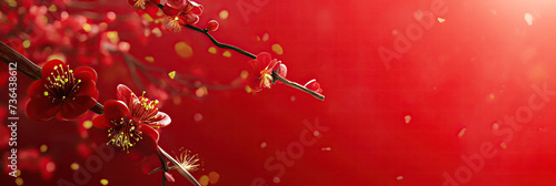 red cherry blossom background 