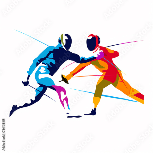 Fencing: Olympic Games cartoon Clip Art
