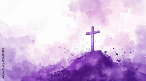 Resurrection of Christ on the Mount: A Joyful Easter Sunday Illustration Generative AI