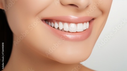 Dental Care. close up mouse Beautiful Woman Healthy Smile young Female Smile show beautiful of teeth, confident in orthodontics