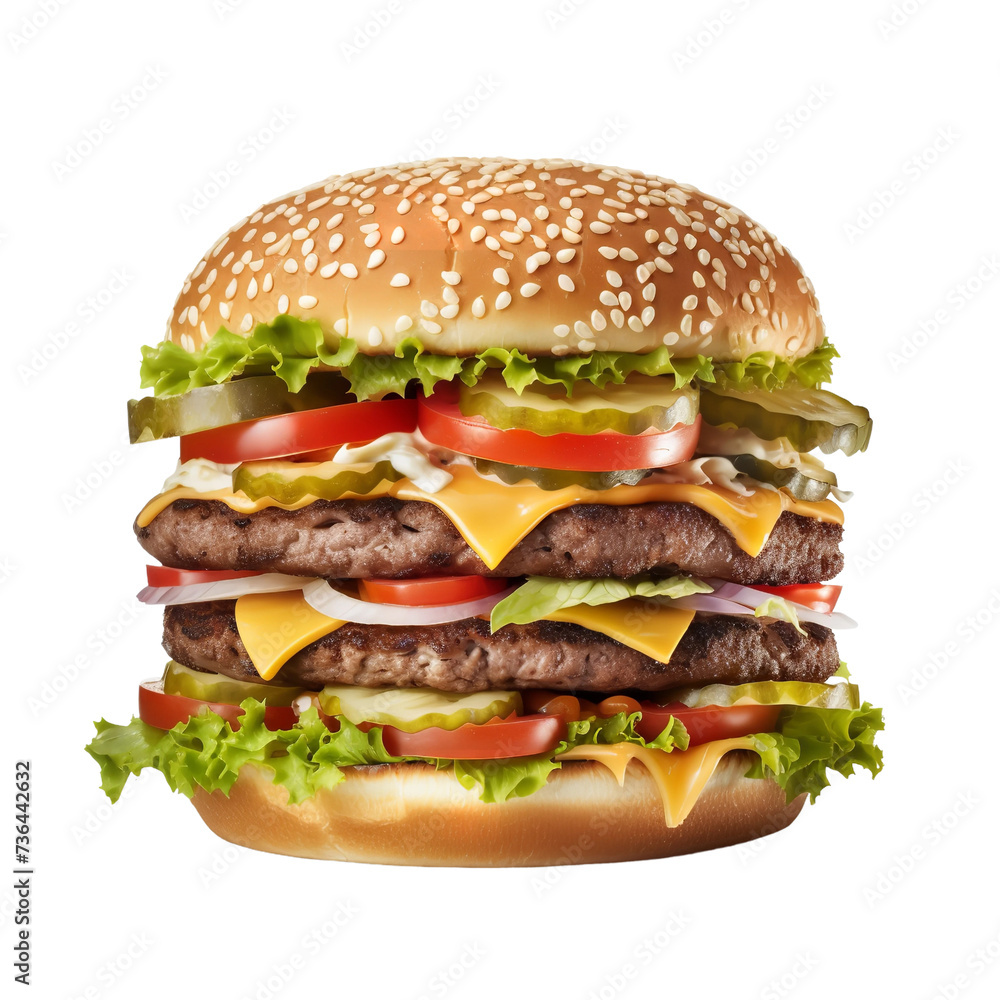 Yummy and delicious Tasty burger isolated on white background Yummy and delicious Tasty burger isolated on white background