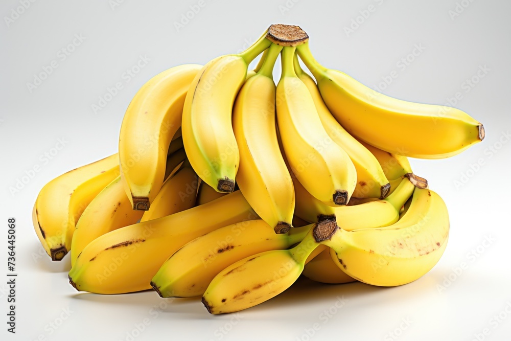A photo of bananas isolated on white background Generative AI