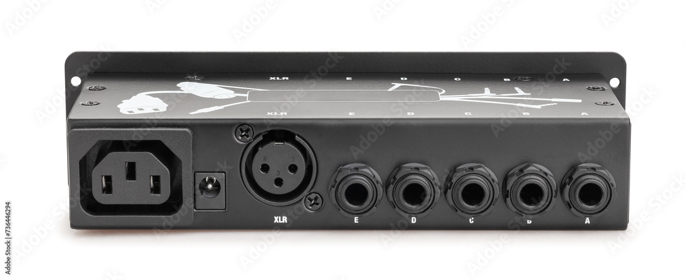 Obraz premium pedal board patchbay back path isolated on white