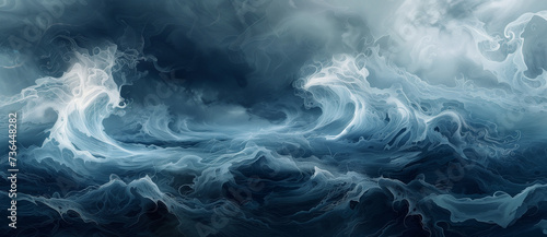  abstract painting vividly portrays the tumultuous energy of a stormy sea