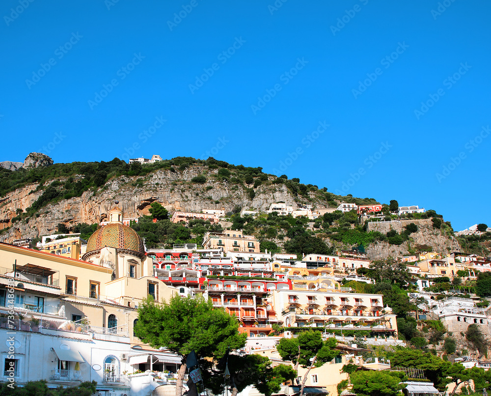 Town Positano, Amalfi Coast, Peninsula of Sorrento, Campania, Italy, Europe.