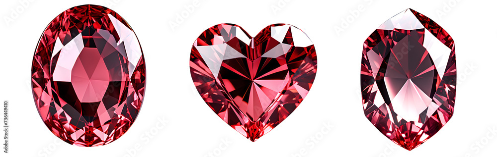 heart shape pink sapphire, ruby, garnet gem stone isolated on transparent background png format heart shape pink sapphire, ruby, garnet gem stone isolated on transparent background png format