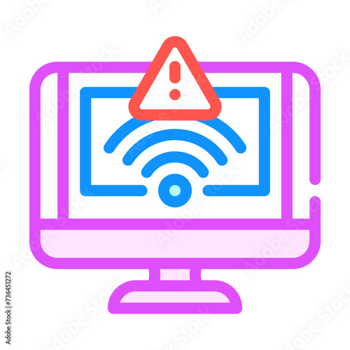 network troubles repair computer color icon vector illustration