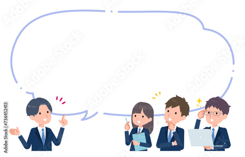 提案に驚く学生　吹き出し付き
