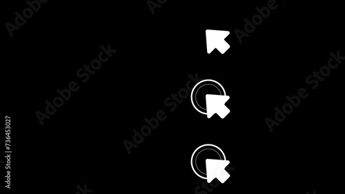 Cursor hand swipe right motion graphic with alpha channel. Mouse pointer click icon animated on transparent background. Tap or touch screen sign symbol. photo