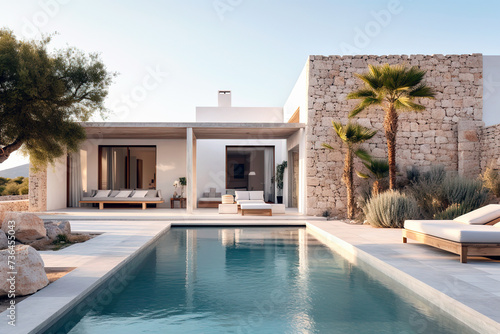 luxury villa with swimming pool photo