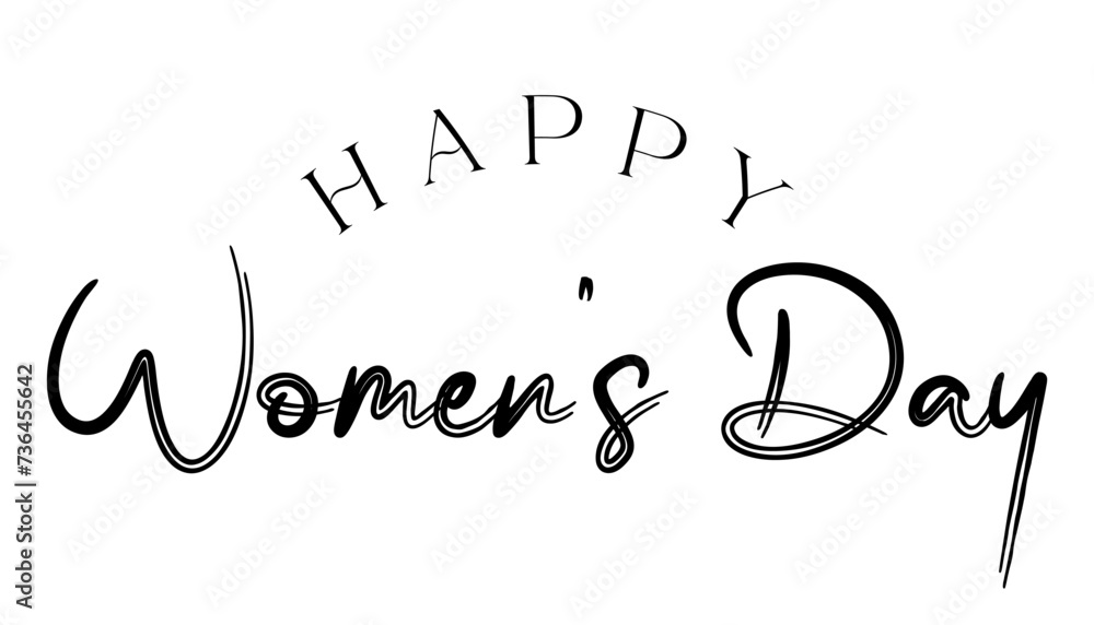 Happy Womens day lettering vector illustration. Happy Womens day lettering vector illustration.