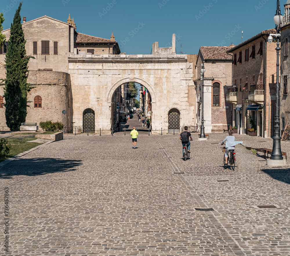 09/13/2019 - Fano, Pesaro and  Urbino province, Marche, Italy. the ancient triumphal arch of Emperor Augustus