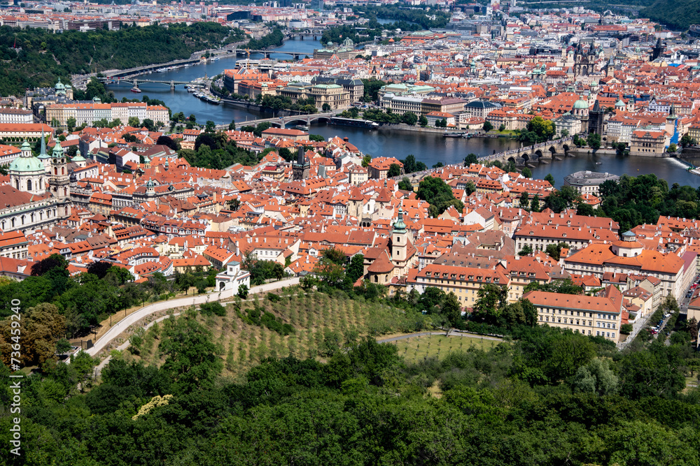 Prague from above in summer