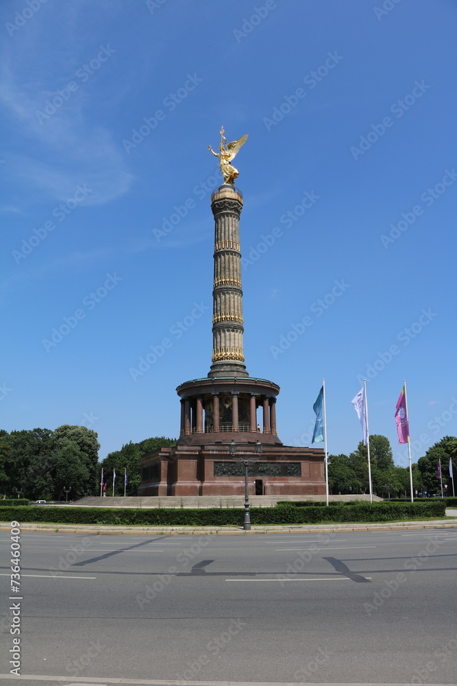 View to Monument Victory Column in Berlin, Germany