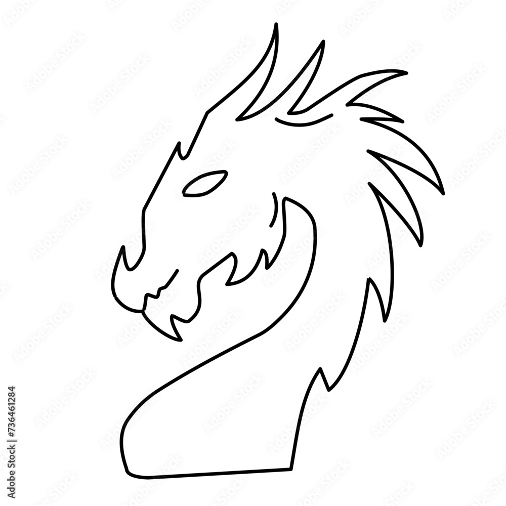 dragon head line icon dragon head line icon