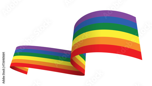 LGBTQ pride rainbow flag wave. Pride design Element for banner. Vector EPS10.