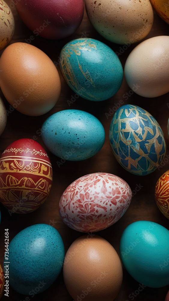 Easter painted eggs. Minimalism. Concept. Easter painted eggs. Minimalism. Concept.