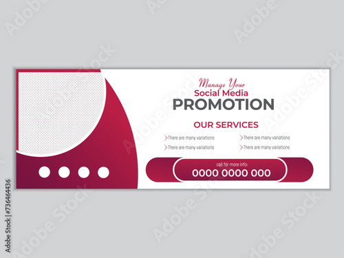 Professional business facebook cover page timeline web ad banner template.Digital marketing agency facebook cover photo design with creative shape or web banner for digital marketing business