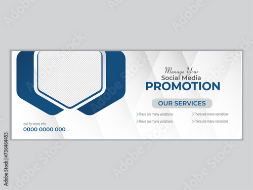 Professional business facebook cover page timeline web ad banner template.Digital marketing agency facebook cover photo design with creative shape or web banner for digital marketing business