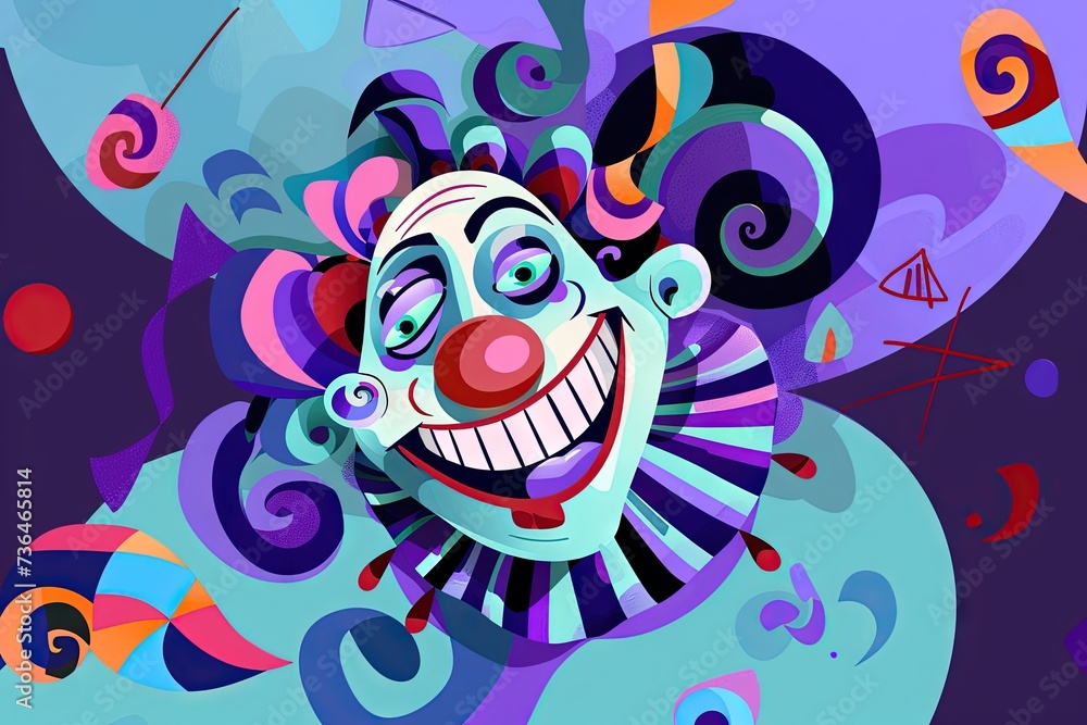 clown april fools joker day poster llustration.